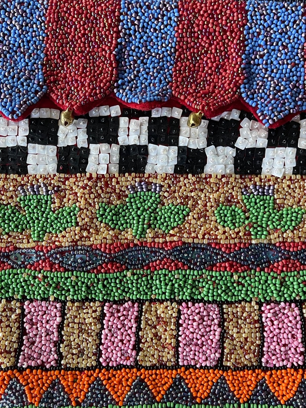 Mackenzie-Childs Christmas Stocking Beaded Courtly Check Holiday Decor Retired - Picture 7 of 10